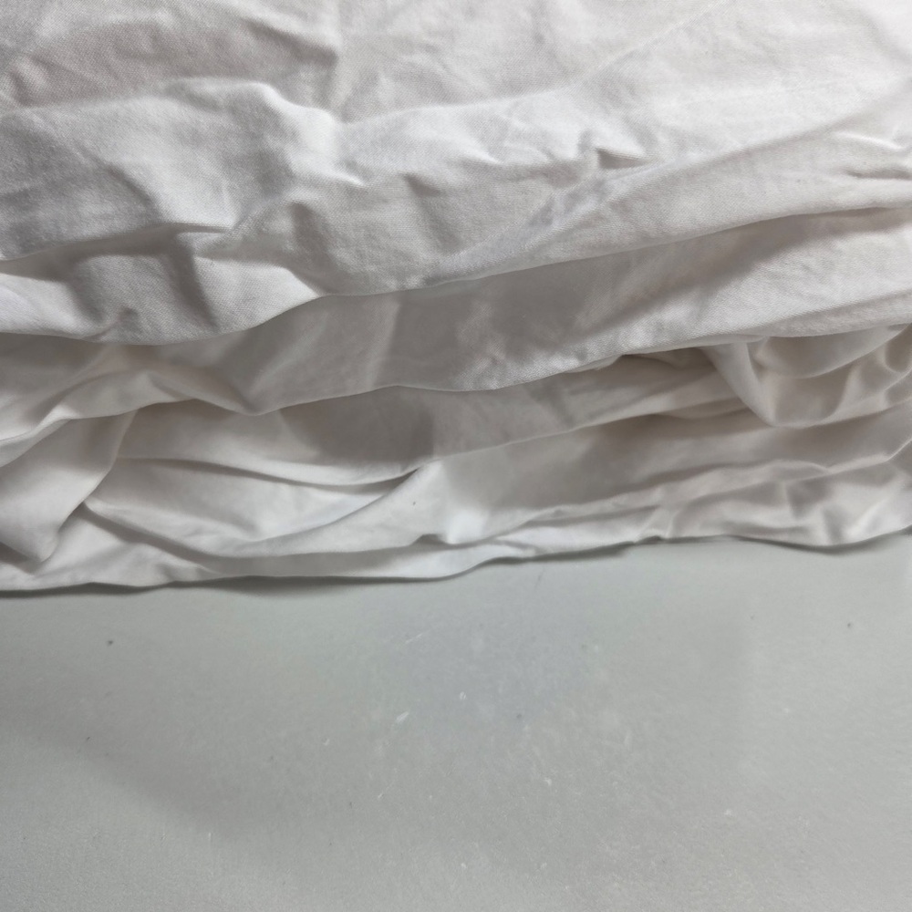 QUINCE Classic Organic Percale Sheet Set Queen White 6522 - Picture 6 of 7